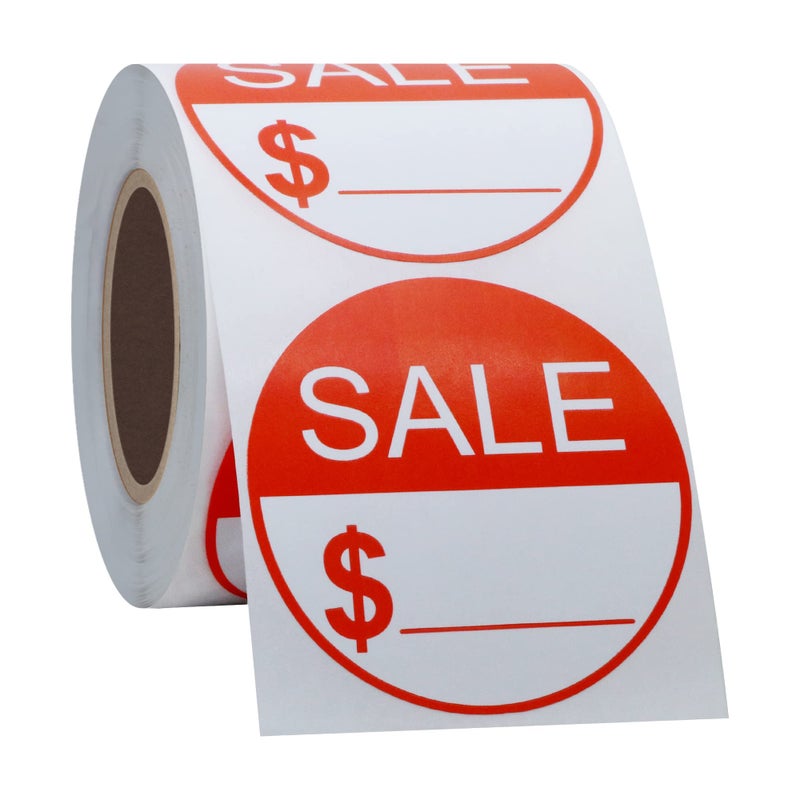 Hybsk Red Sale Labels with Dollar Sign Stickers 2 Inch Total 300 Labels Per Roll (2 inch Sale) - Image 3
